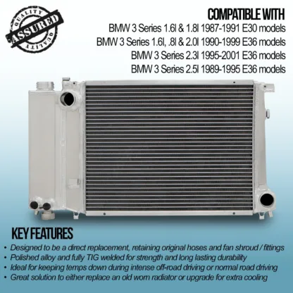 Great upgrade over a stock radiator for additional cooling capacity and efficiency