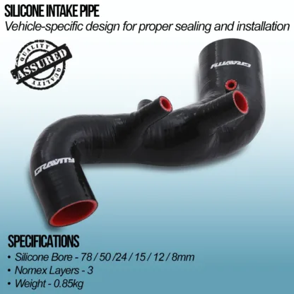 improving throttle response and overall performance. Gravity Performance silicone intake pipes are also an ideal replacement for the original hoses