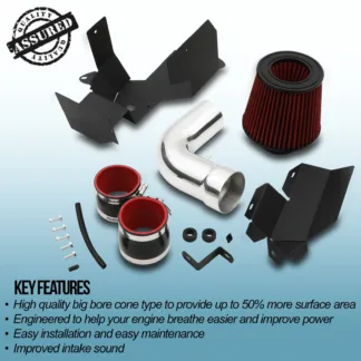 High quality big bore cone type to provide up to 50% more surface area compared to the OEM airbox