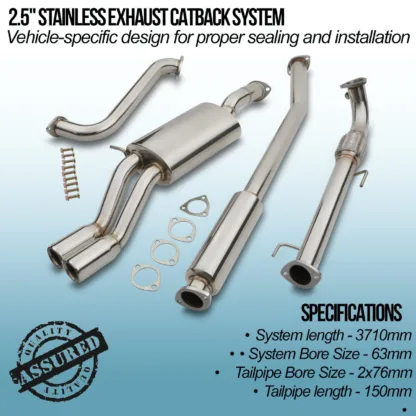 2.5' throughout with dual 3' tail pipes