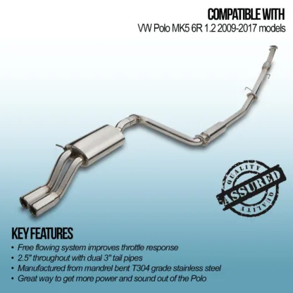 Designed to directly replace the original system from the catalytic converter backwards