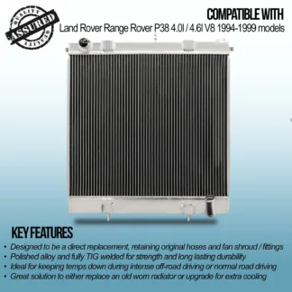 Twin channel aluminium core will achieve up to 30% greater cooling capacity than the standard item