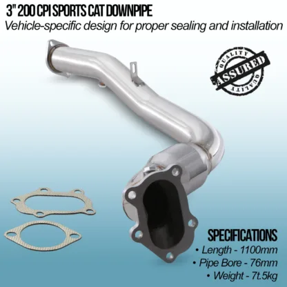 Designed to be fitted with a 3' cat back system