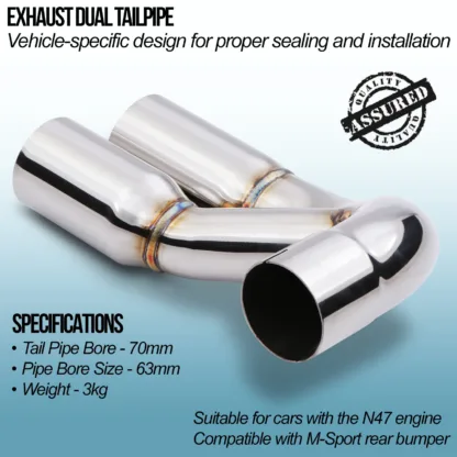 Noticeably improves the outward appearance of the vehicle exhaust tailpipe