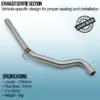 Gravity Exhaust centre sections are designed in house using the OEM mounting points to ensure smooth fitment every time. Using the highest quality T304 stainless steel for performance and durability.