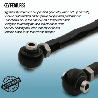 allowing greater geometric adjustment than the OEM arm and helping you achieve the perfect set up for track or road use.