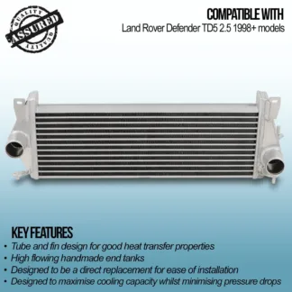 Tube and fin design for good heat transfer properties with low weight and low pressure drop across its core.
