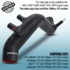 Black silicone reinforced intake hose.